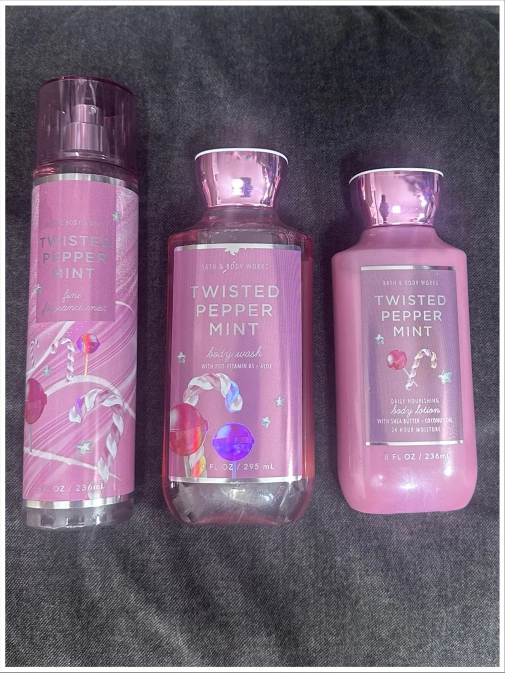 Bath & Body Works Twisted Peppermint 3-Piece Set NEW - READ DESCRIPTION